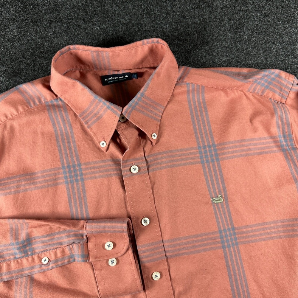Southern Marsh Wrinkle Free Plaid Button Down Shirt (Men's XL) Pink Frat‎ Boy